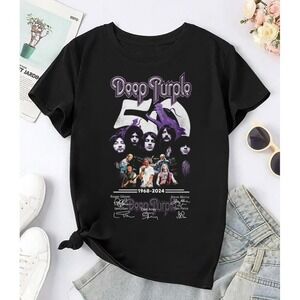 Deep Purple 50 Years Anniversary T Shirt Retro Rock Band Graphic Fan Gift Tee